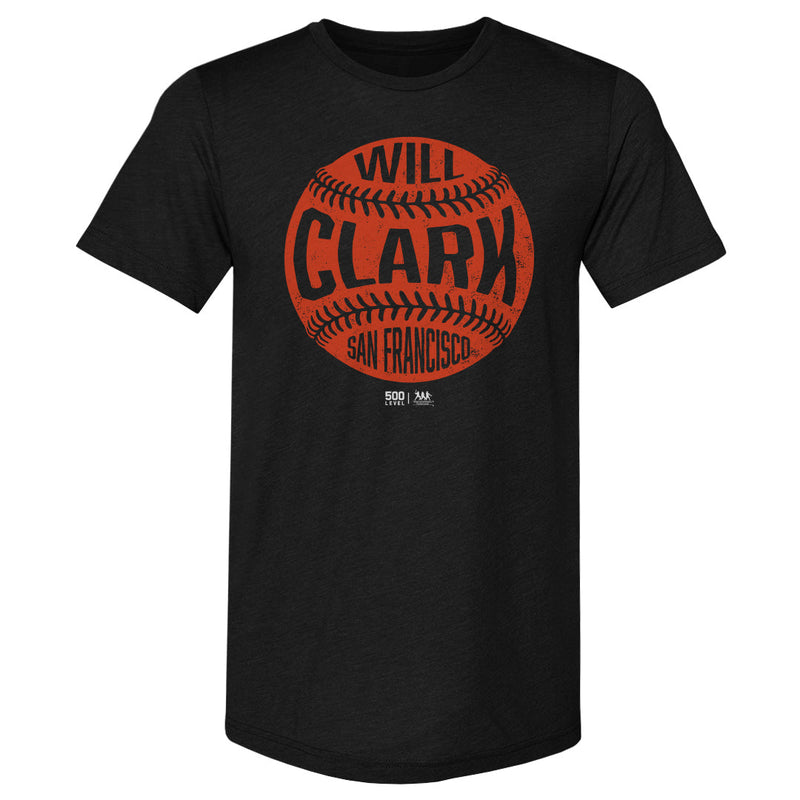 Tri Black T-Shirt featuring design named Will Clark San Francisco Vintage Baseball WHT