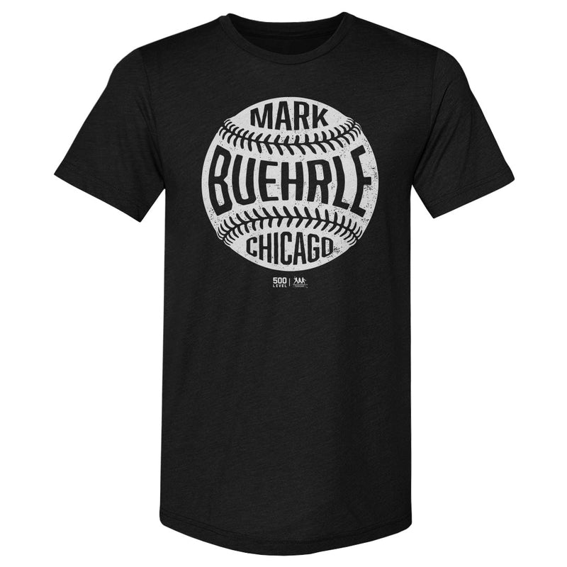 Tri Black T-Shirt featuring design named Mark Buehrle Chicago W Vintage Baseball WHT