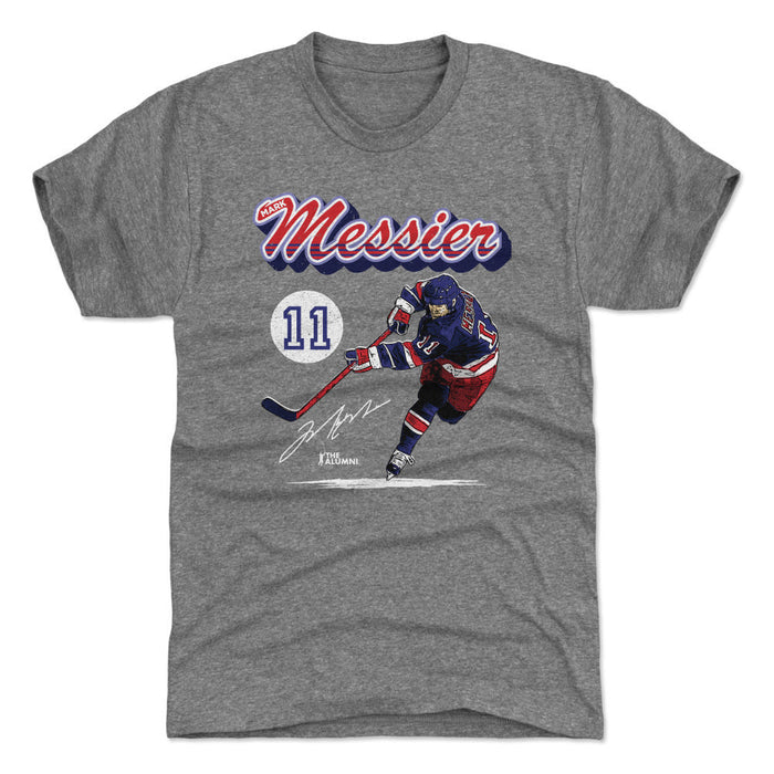 Mark Messier New York R Retro Script WHT