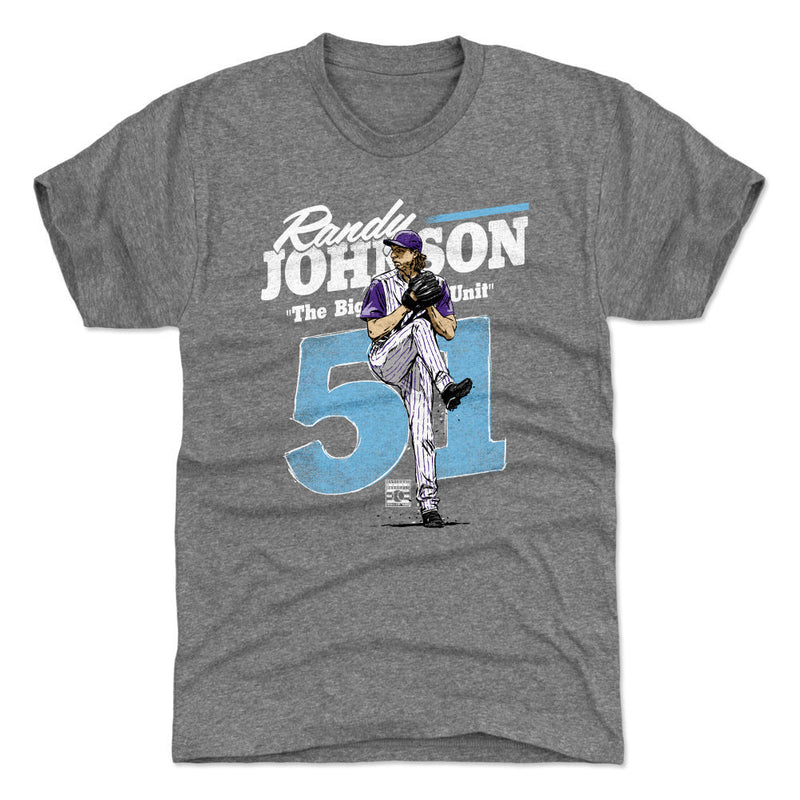 Tri Gray T-Shirt featuring design named Randy Johnson Retro WHT