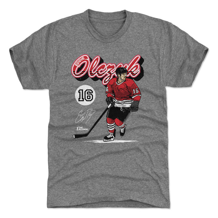 Eddie Olczyk Chicago Retro Script WHT