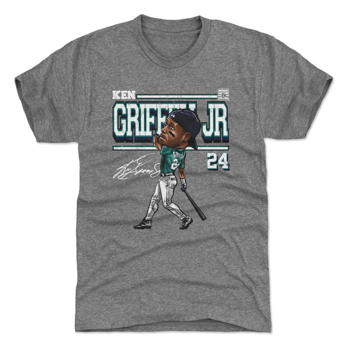 Ken Griffey Jr. Seattle Derby Cartoon WHT