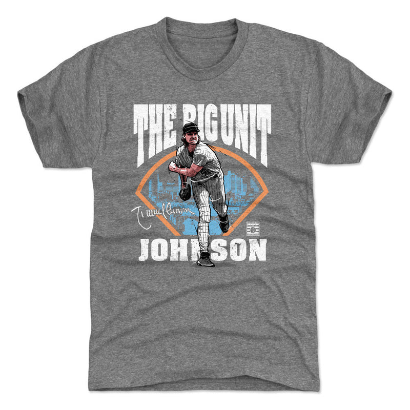Tri Gray T-Shirt featuring design named Randy Johnson The Big Unit Field WHT