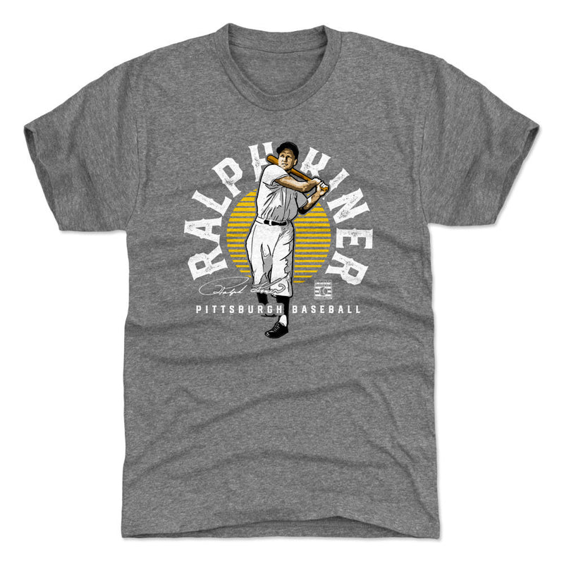 Tri Gray T-Shirt featuring design named Ralph Kiner Emblem WHT