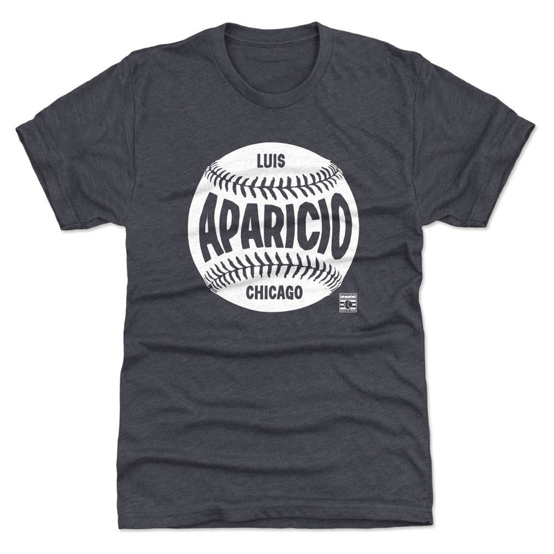 Tri Navy T-Shirt featuring design named Luis Aparicio Chicago Baseball WHT