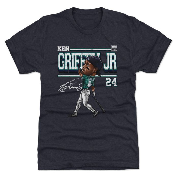 Ken Griffey Jr. Seattle Derby Cartoon WHT