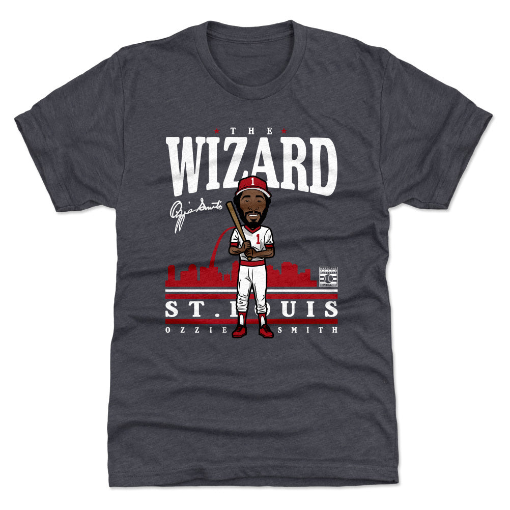 500 LEVEL Ozzie Smith 3/4 Sleeve Raglan T-Shirt - Officially Licensed Baseball Tee, Soft Triblend, Unisex Fit