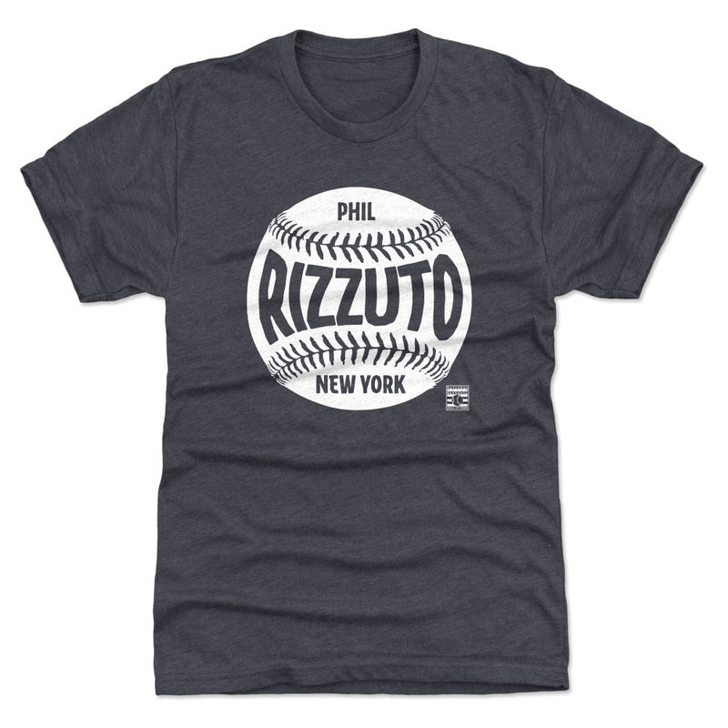 Tri Navy T-Shirt featuring design named Phil Rizzuto New York Baseball WHT