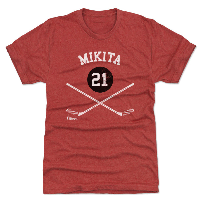 T-Shirt featuring design named Stan Mikita Chicago 21 Sticks WHT, product image 2 of 2