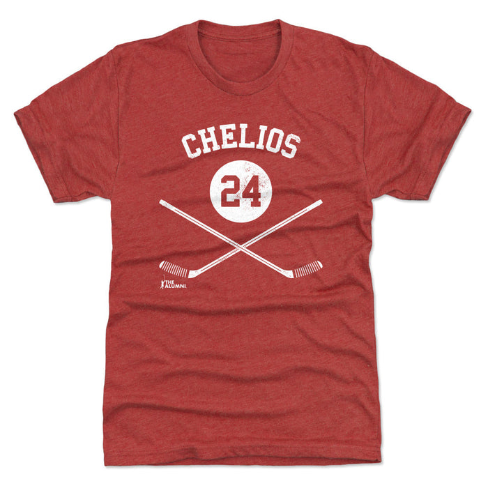 Chris Chelios Detroit 24 Sticks WHT