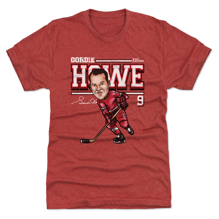 Gordie Howe Detroit Cartoon WHT