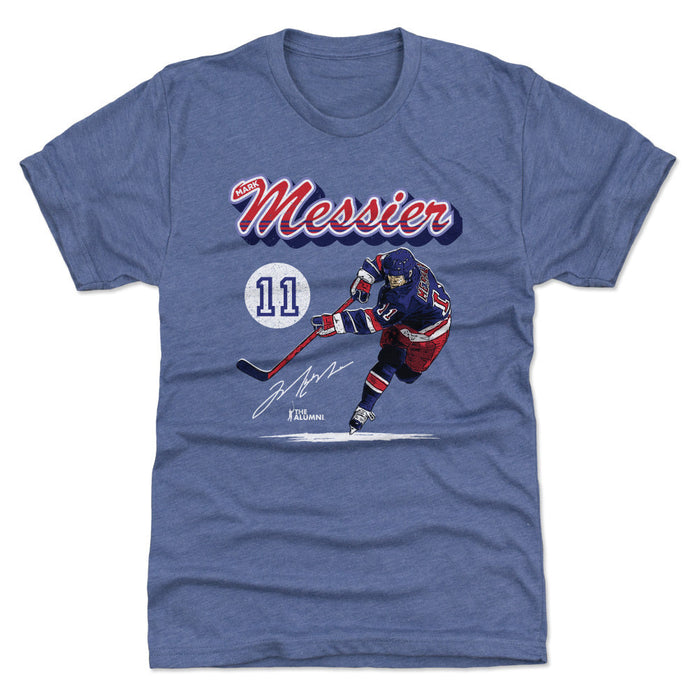 Mark Messier New York R Retro Script WHT