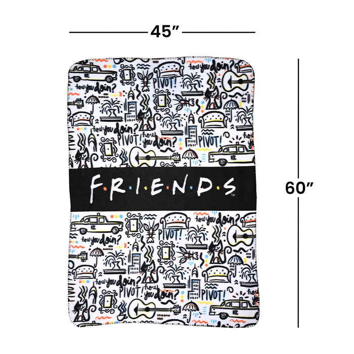 Friends - Icons 45 x 60 Inch Fleece Throw Blanket