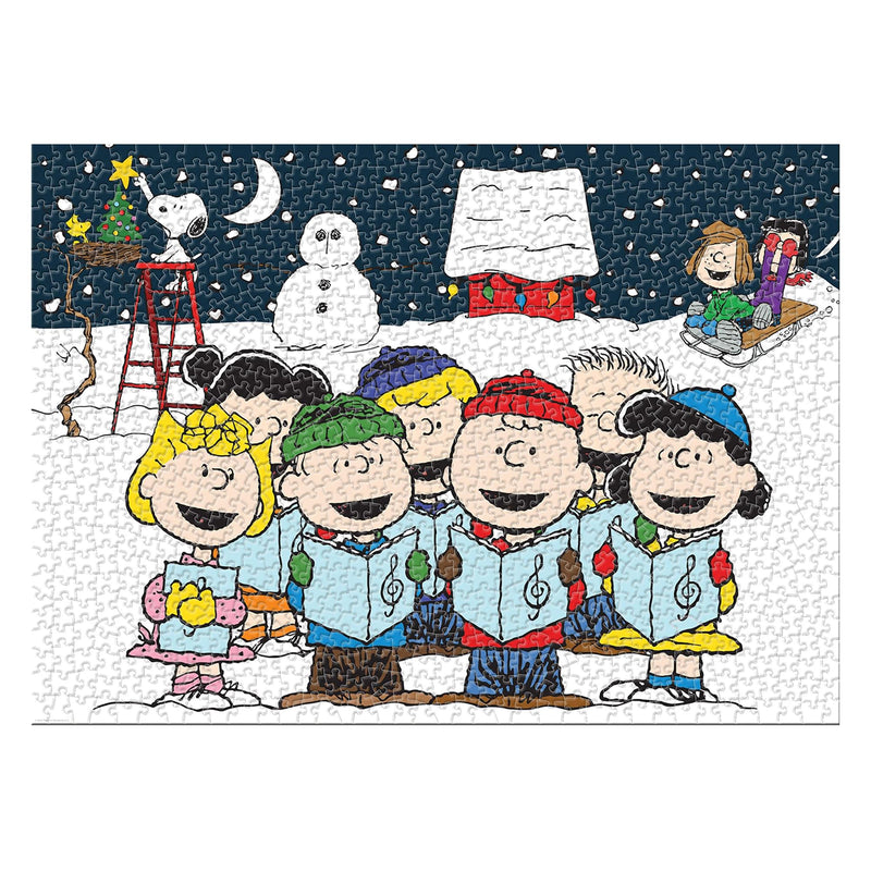 Peanuts Singing Hymns 1000 Piece Glitter Snow Jigsaw Puzzle product image 3 of 6
