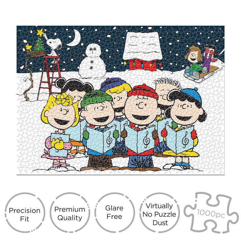 Peanuts Singing Hymns 1000 Piece Glitter Snow Jigsaw Puzzle product image 4 of 6