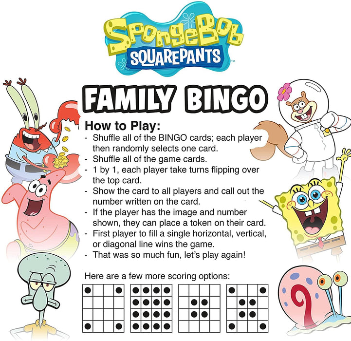 SpongeBob SquarePants - Family Bingo | 2-18 Players