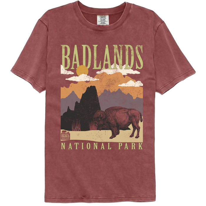 National Parks - Badlands Minimalist Landscape (Red)