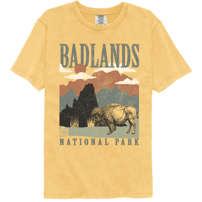 National Parks - Badlands Minimalist Landscape (Yellow)