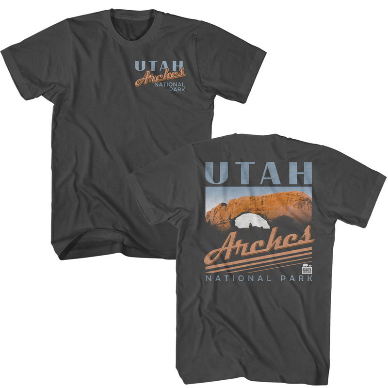 T-Shirt featuring design named National Parks - Utah Arches Stripes (Front & Back)