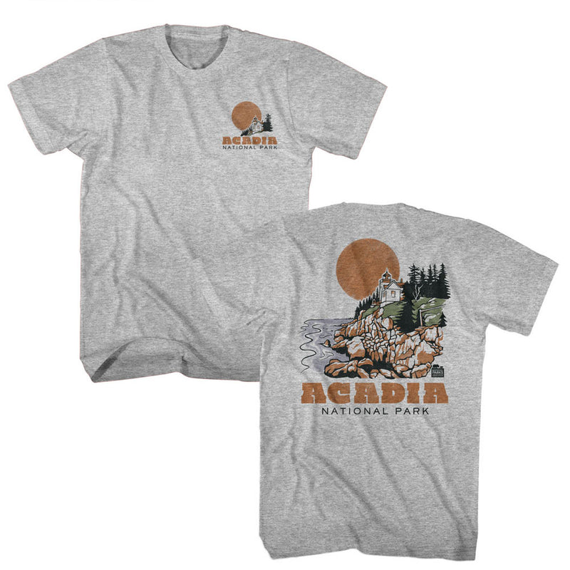 T-Shirt featuring design named National Parks - Acadia Lighthouse (Front & Back) (Graphite)