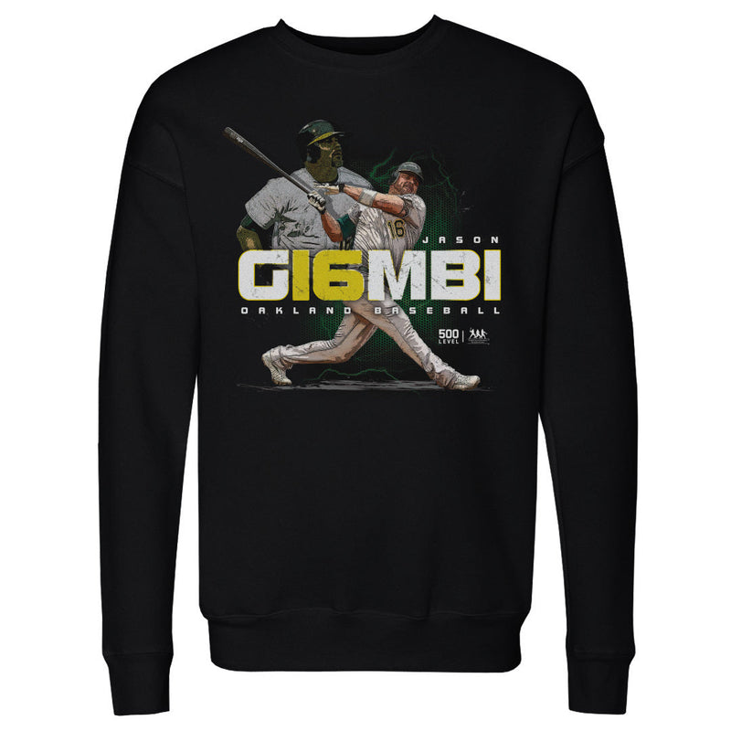 Black Sweatshirt featuring design named Jason Giambi Oakland Player Number WHT