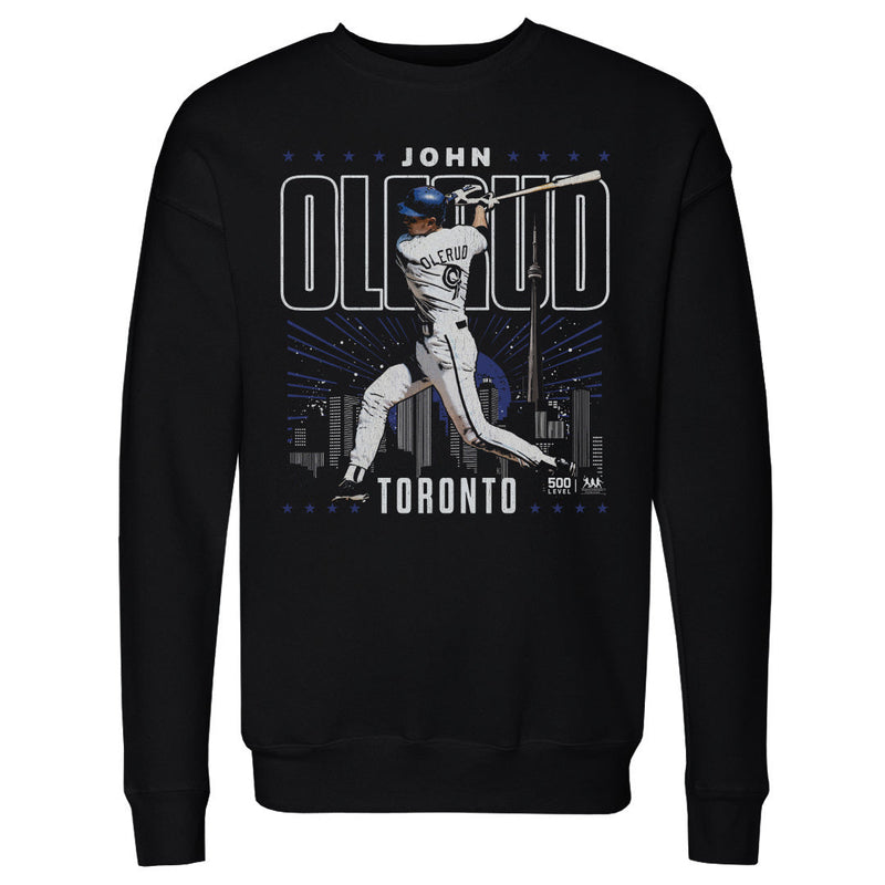 Black Sweatshirt featuring design named John Olerud Toronto Gritty WHT