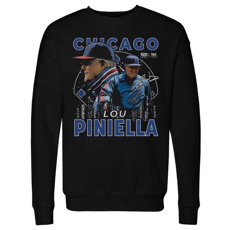 Black Sweatshirt featuring design named Lou Piniella Chicago C Gritty WHT