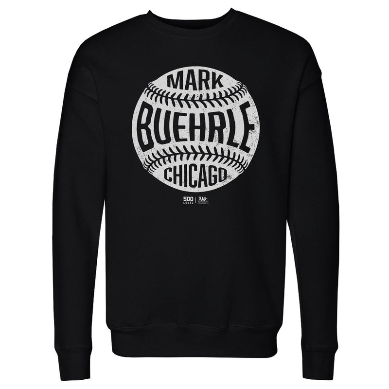 Black Sweatshirt featuring design named Mark Buehrle Chicago W Vintage Baseball WHT