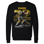 Black crewneck sweatshirt featuring Brad Park in a gold-and-black jersey with large gold number 22 and the text 'BRAD PARK' above.