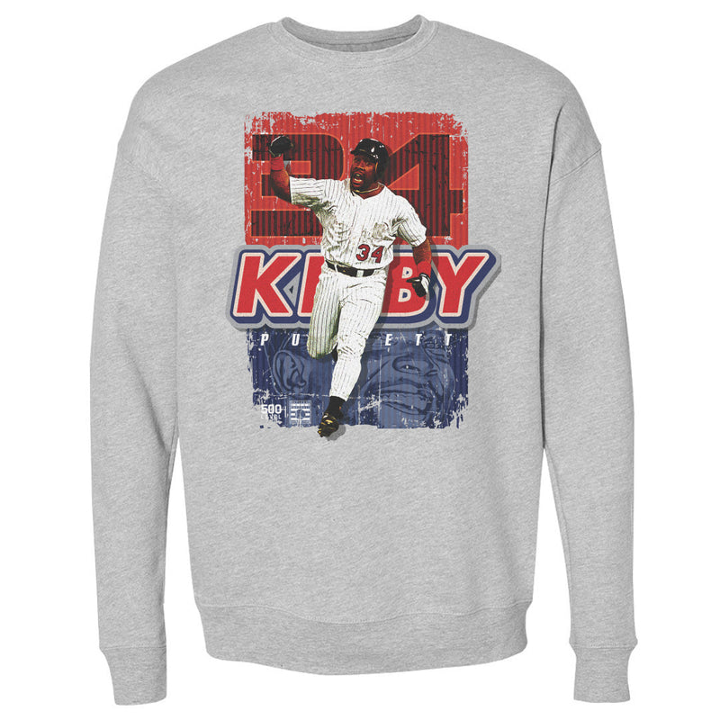 Heather Gray Sweatshirt featuring design named Kirby Puckett Minnesota Player Number WHT