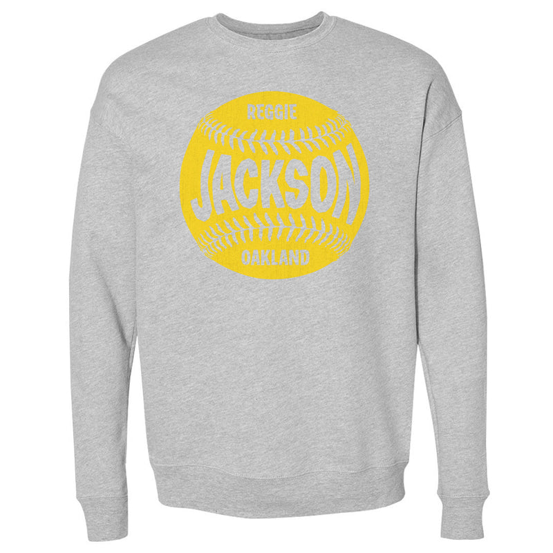 Heather Gray Sweatshirt featuring design named Reggie Jackson Oakland Baseball WHT