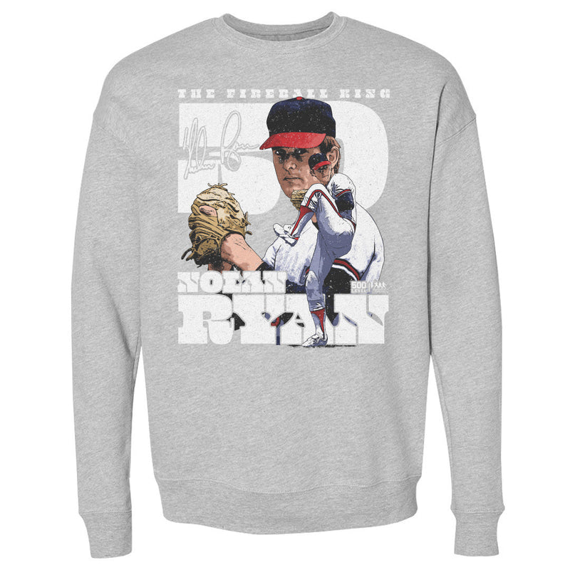 Heather Gray Sweatshirt featuring design named Nolan Ryan Los Angeles A Throwback Dual WHT