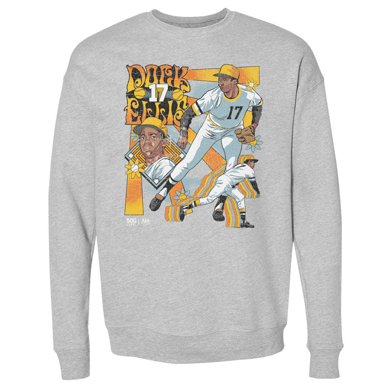 Heather Gray Sweatshirt featuring design named Dock Ellis Pittsburgh Psychadellic WHT