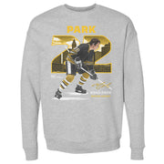 Heather gray crewneck sweatshirt featuring Brad Park in a gold-and-black jersey with large gold number 22 and the text 'BRAD PARK' above.