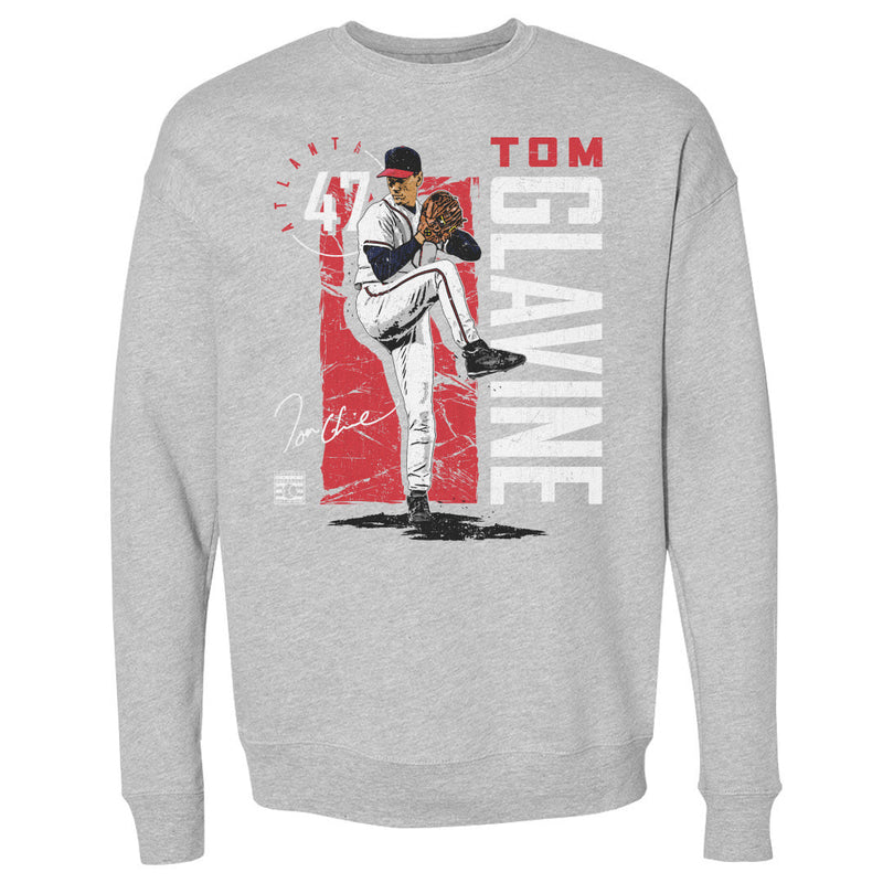 Heather Gray Sweatshirt featuring design named Tom Glavine Atlanta Vintage WHT