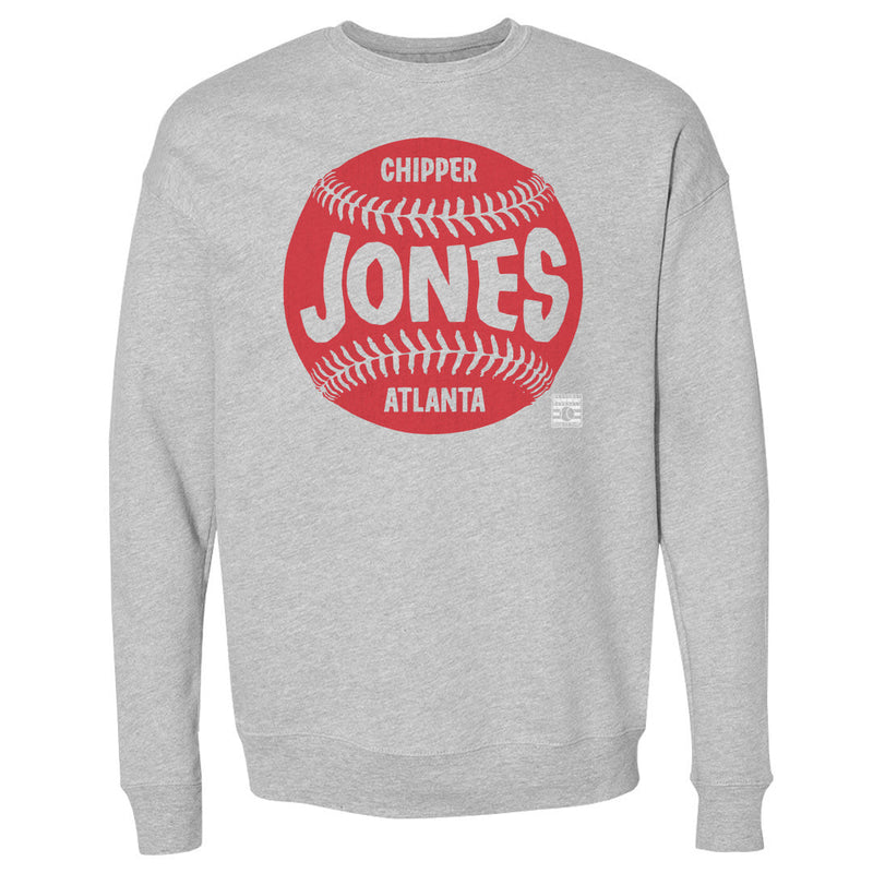 Heather Gray Sweatshirt featuring design named Chipper Jones Atlanta Baseball WHT
