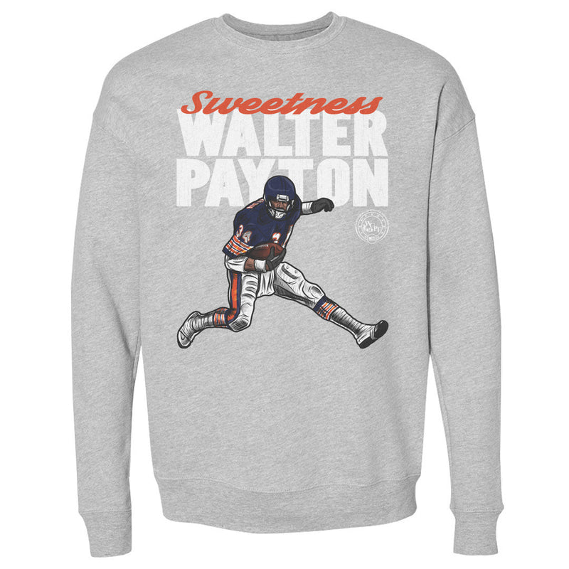 Heather Gray Sweatshirt featuring design named Walter Payton Hurdle WHT