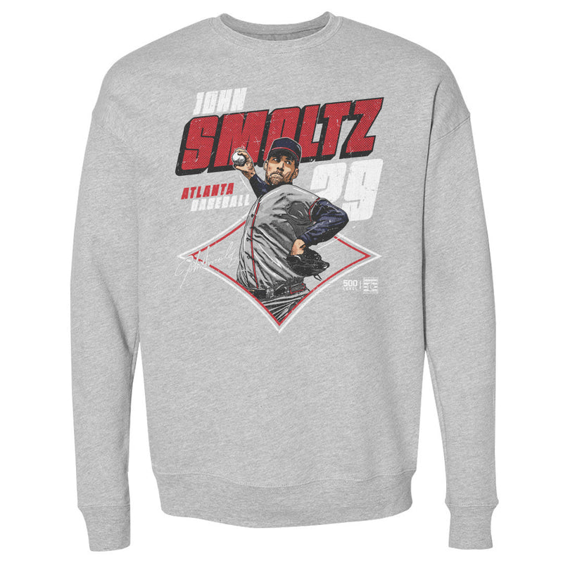 Heather Gray Sweatshirt featuring design named John Smoltz Atlanta Diamond WHT