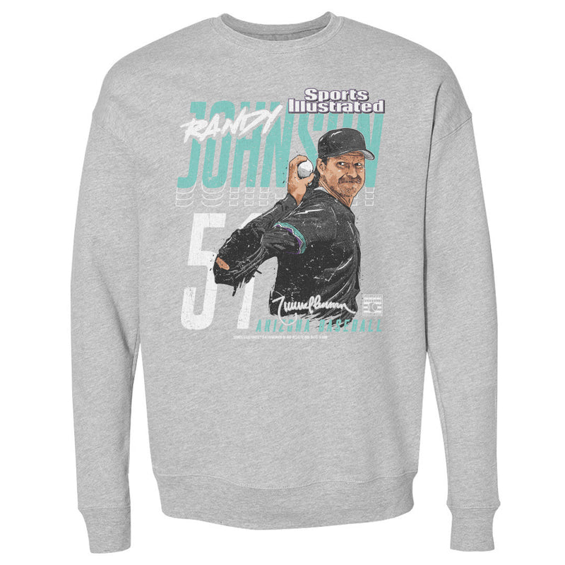 Heather Gray Sweatshirt featuring design named Randy Johnson Sports Illustrated & Arizona Player Name WHT