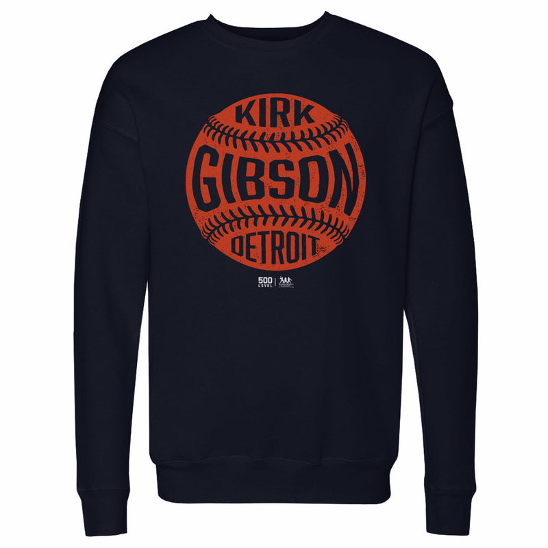 Navy Sweatshirt featuring design named Kirk Gibson Detroit Vintage Baseball WHT