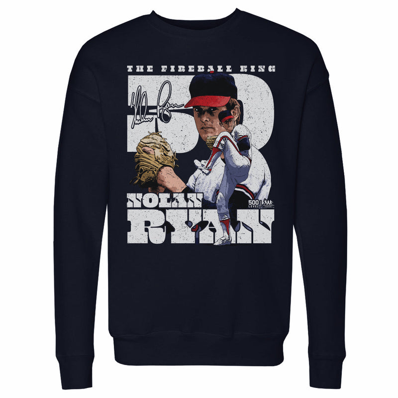 Navy Sweatshirt featuring design named Nolan Ryan Los Angeles A Throwback Dual WHT