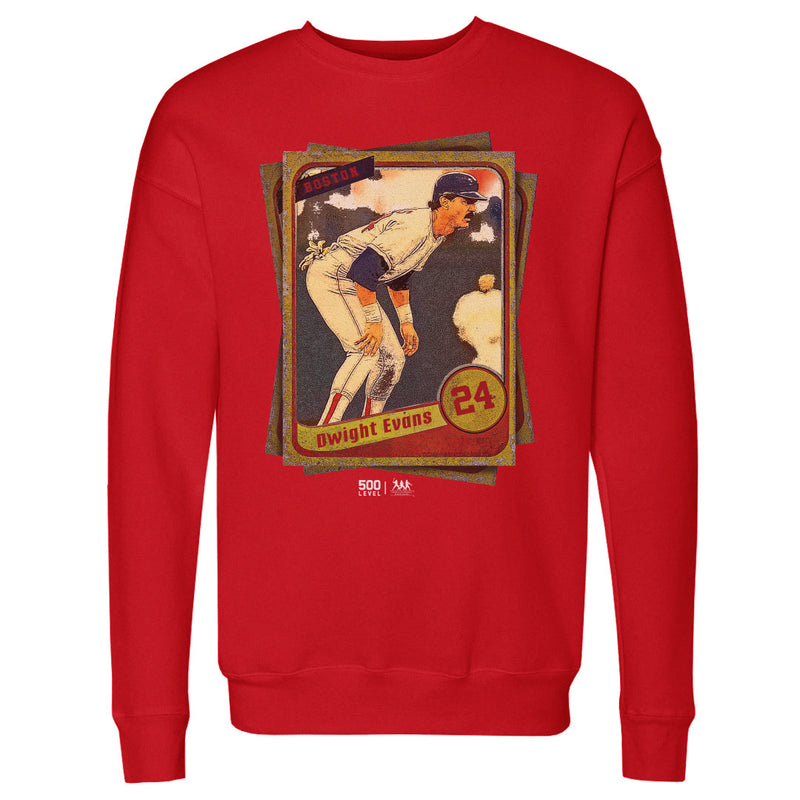 Red Sweatshirt featuring design named Dwight Evans Boston Cards WHT