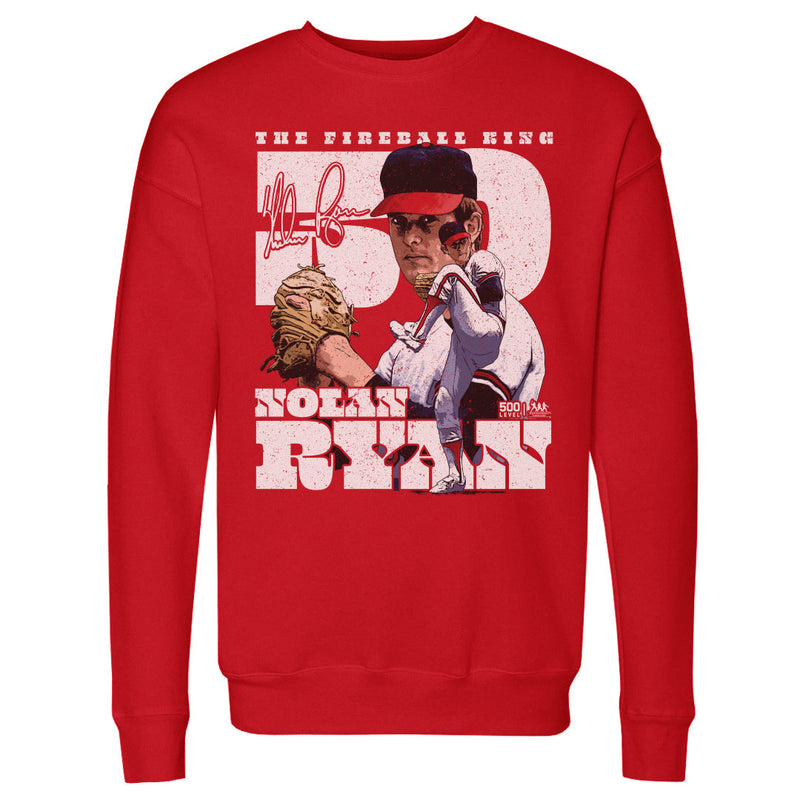 Red Sweatshirt featuring design named Nolan Ryan Los Angeles A Throwback Dual WHT