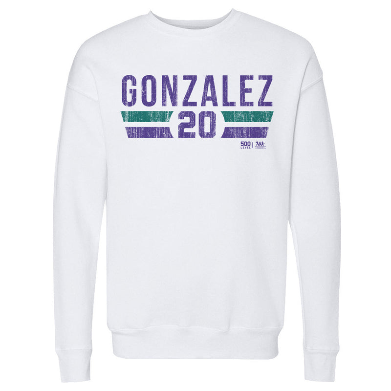 White Sweatshirt featuring design named Luis Gonzalez Arizona Font