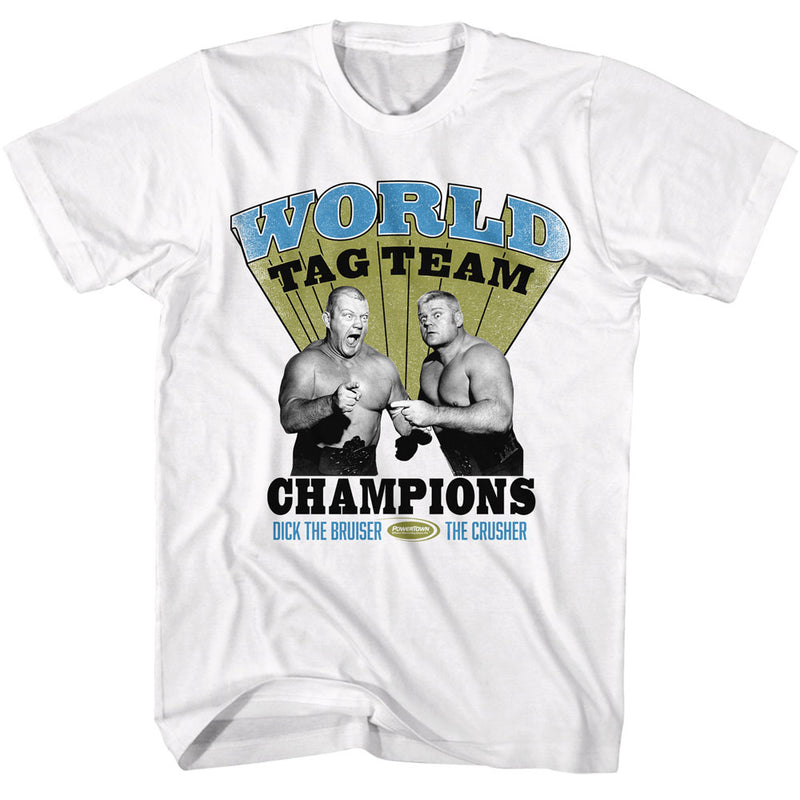 T-Shirt featuring design named PowerTown Wrestling - The Crusher & Dick the Bruiser Tag Team