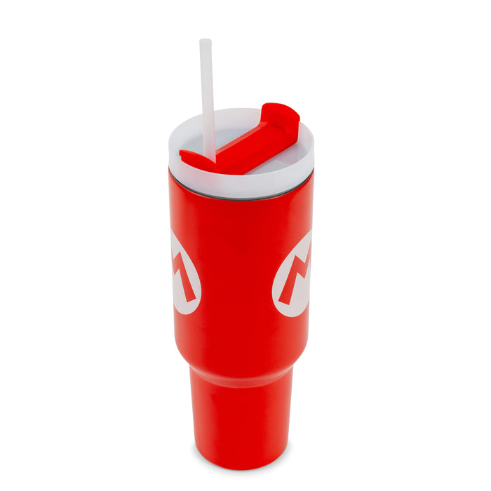 Super Mario Bros. Mario Icon Metal Travel Tumbler | Holds 40 Ounces