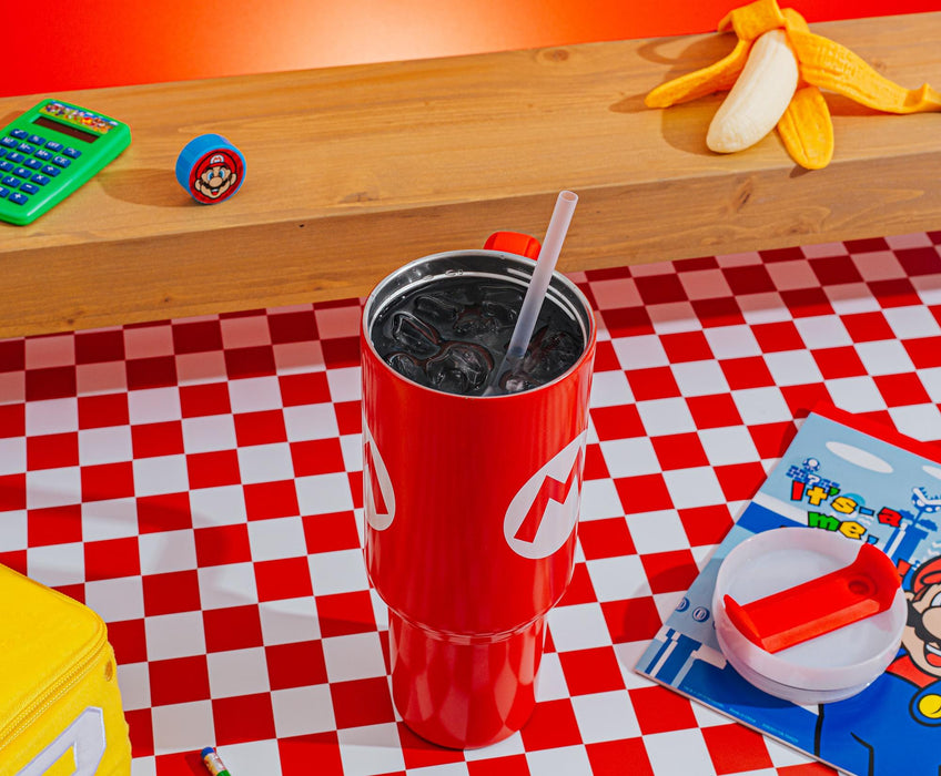 Super Mario Bros. Mario Icon Metal Travel Tumbler | Holds 40 Ounces