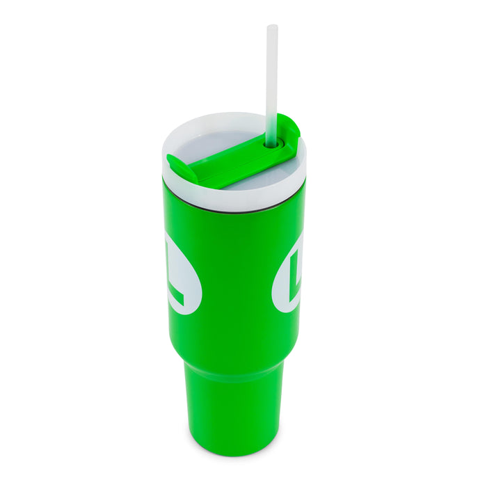 Super Mario Bros. Luigi Icon Metal Travel Tumbler | Holds 40 Ounces
