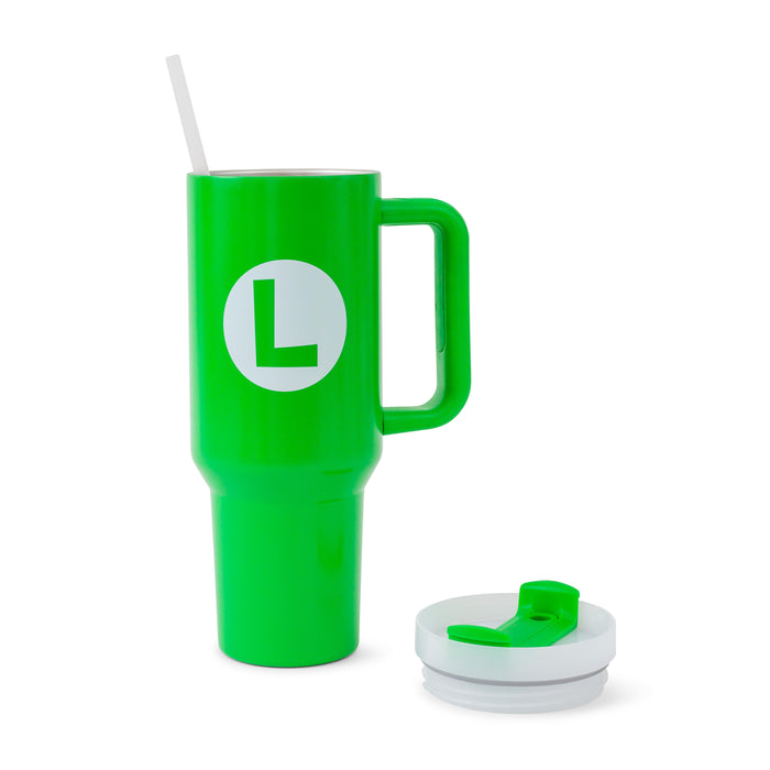 Super Mario Bros. Luigi Icon Metal Travel Tumbler | Holds 40 Ounces