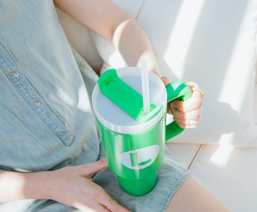 Super Mario Bros. Luigi Icon Metal Travel Tumbler | Holds 40 Ounces
